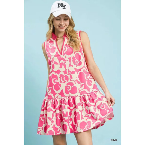 Umgee USA Dresses & Skirts - Umgee Floral Sleeveless Tiered Dress